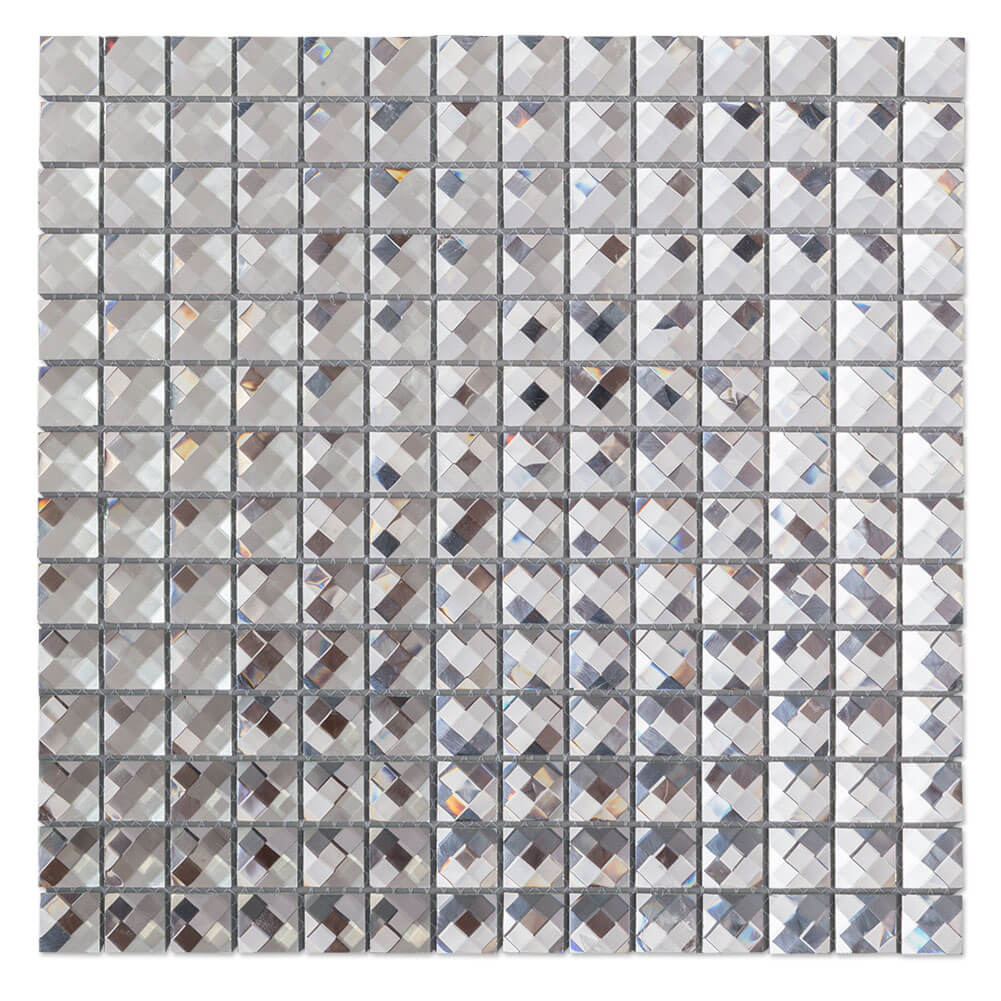 Silver Mirror Mosaic Crystal Glass Colorful Mosaic Tile - Temu