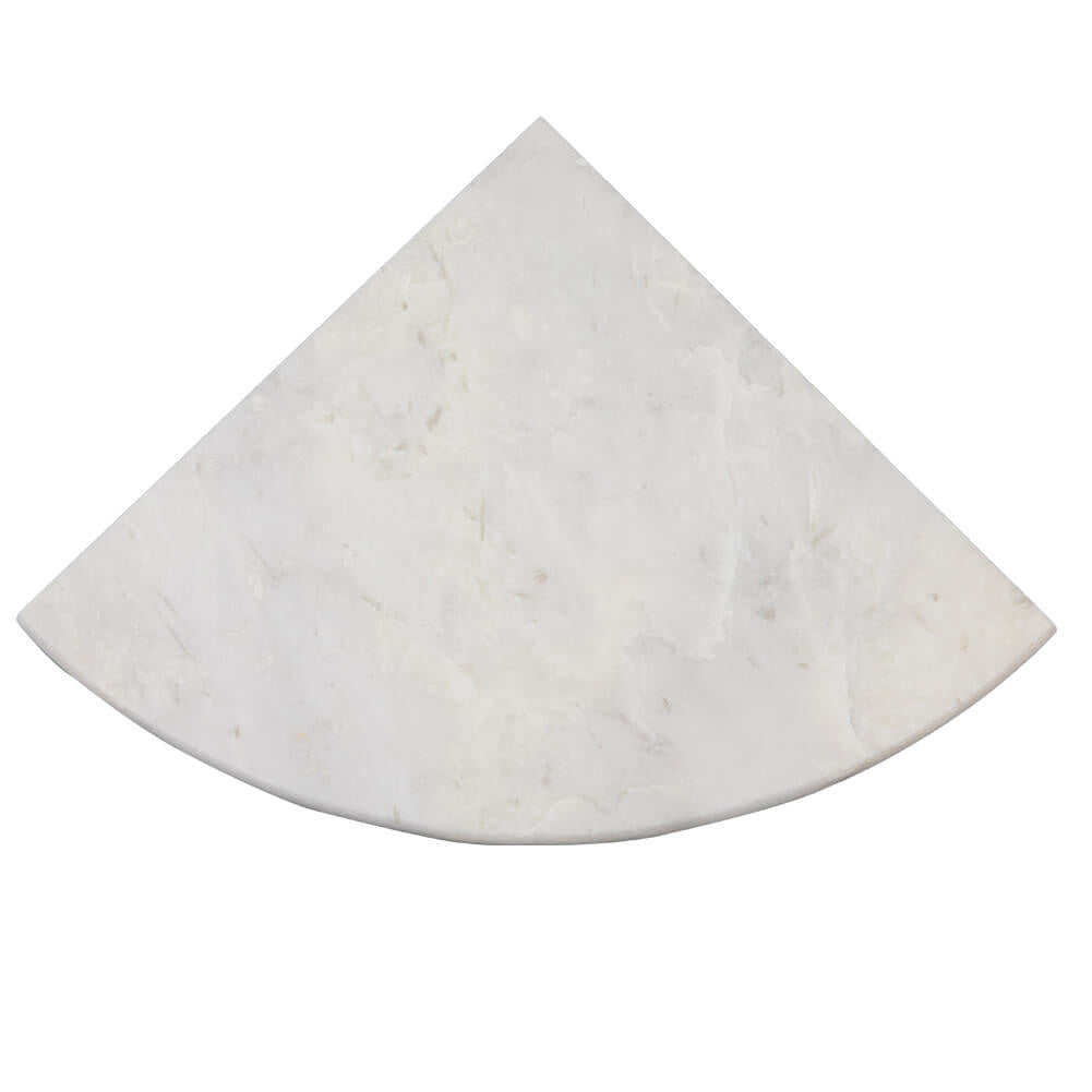 Creamy White Marble Corner Shower Shelf Polished Round Edge