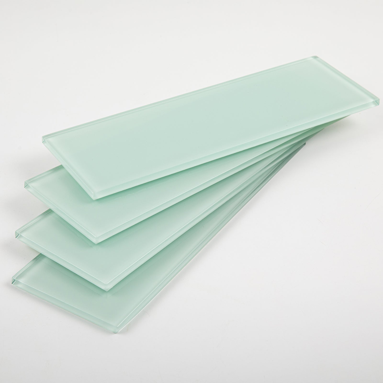 Glass Subway Tiles, 4*12 inch, Light Green, Pack of 12 Pcs, GS10