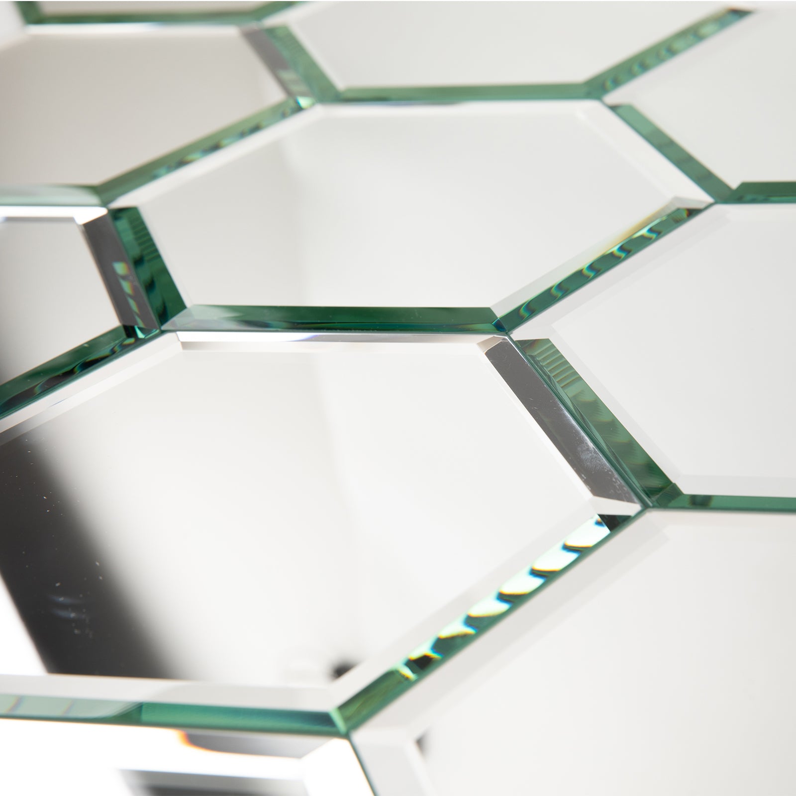 Mirror Backsplash Glass Tiles, Peel And Stick, Silver, Hexagon, 5*6 inch, Beveled Edge, MT31