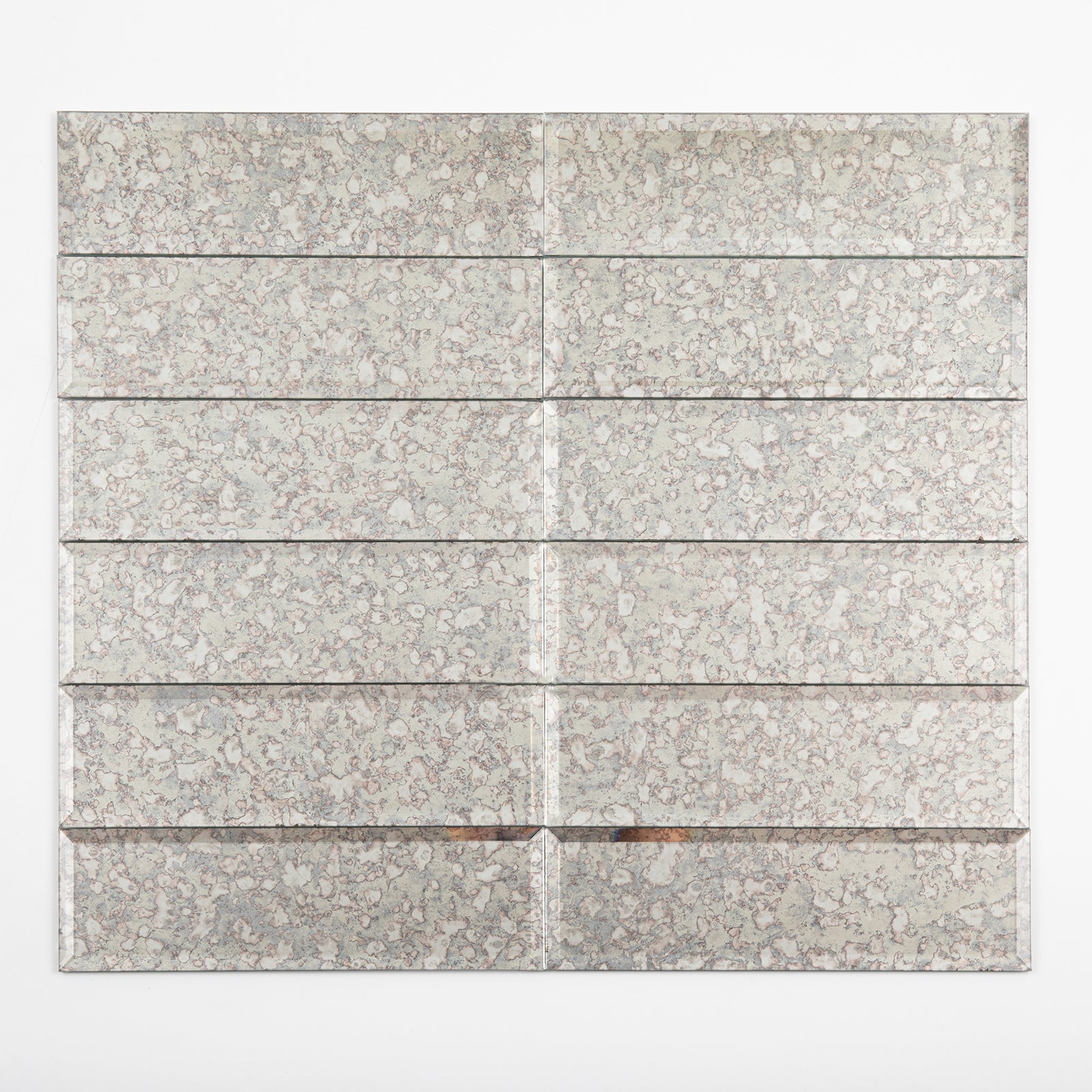 Antique Mirror Glass Subway Tile with Beveled Edge, Peel and Stick, 3*10 inch, Silver, MT23