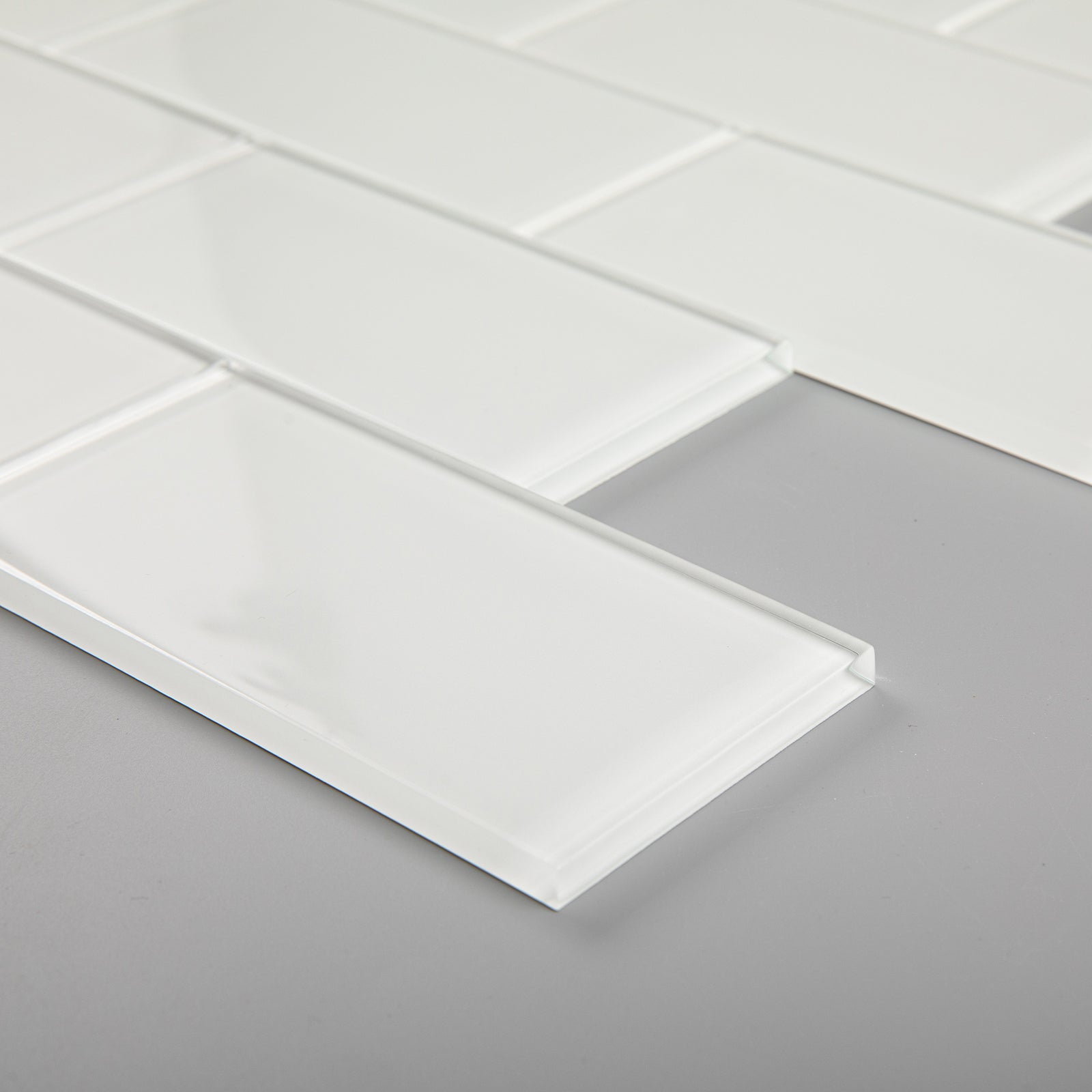 Glass Subway Tiles, 3*6 inch, White, Pack of 32 Pcs, GS15