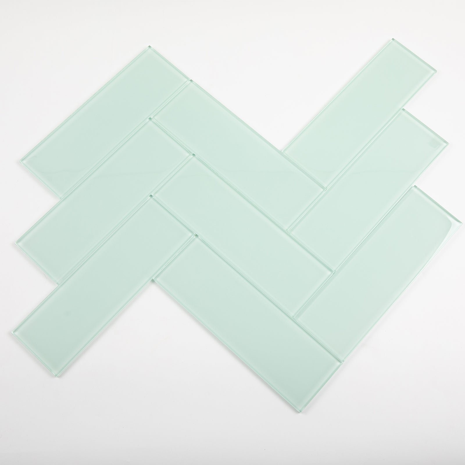 Glass Subway Tiles, 4*12 inch, Light Green, Pack of 12 Pcs, GS10