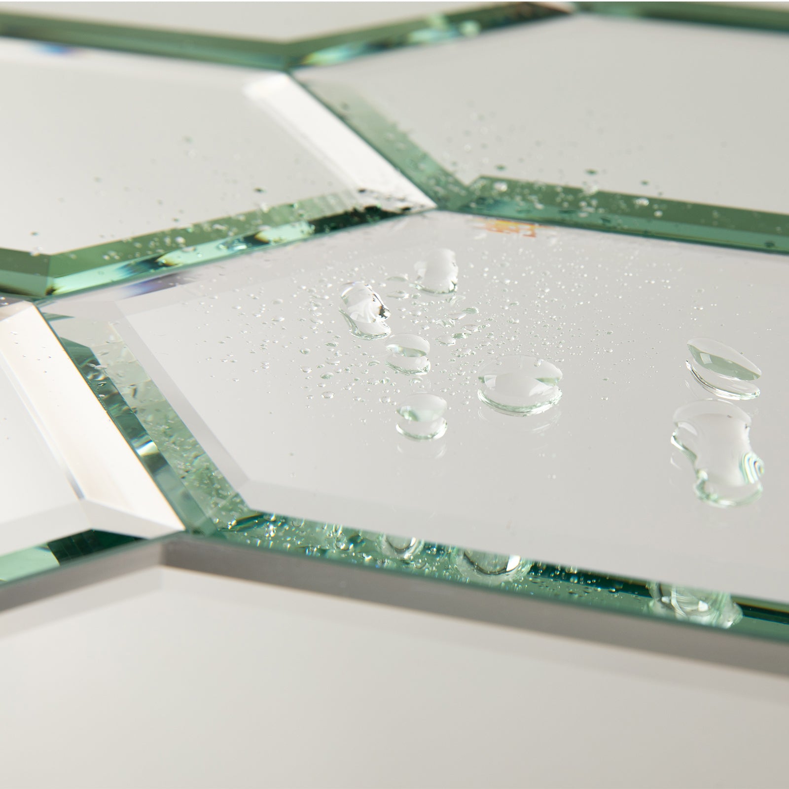 Mirror Backsplash Glass Tiles, Peel And Stick, Silver, Long Hexagon, 4*6 inch, Beveled Edge, MT32