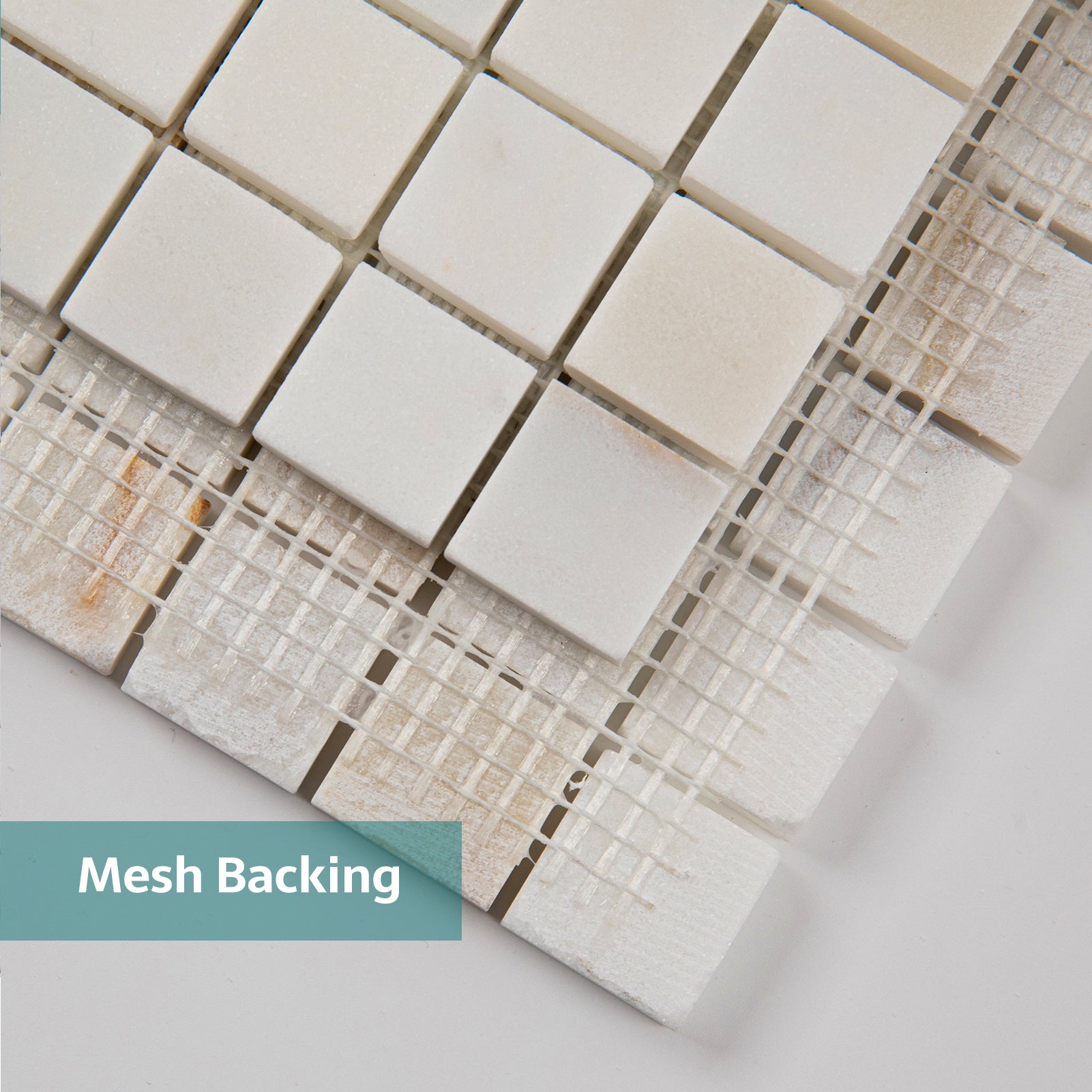 Calacatta Gold Marble Mosaic Tiles, 1 inch Square, Honed, 5 Sheet, CA42