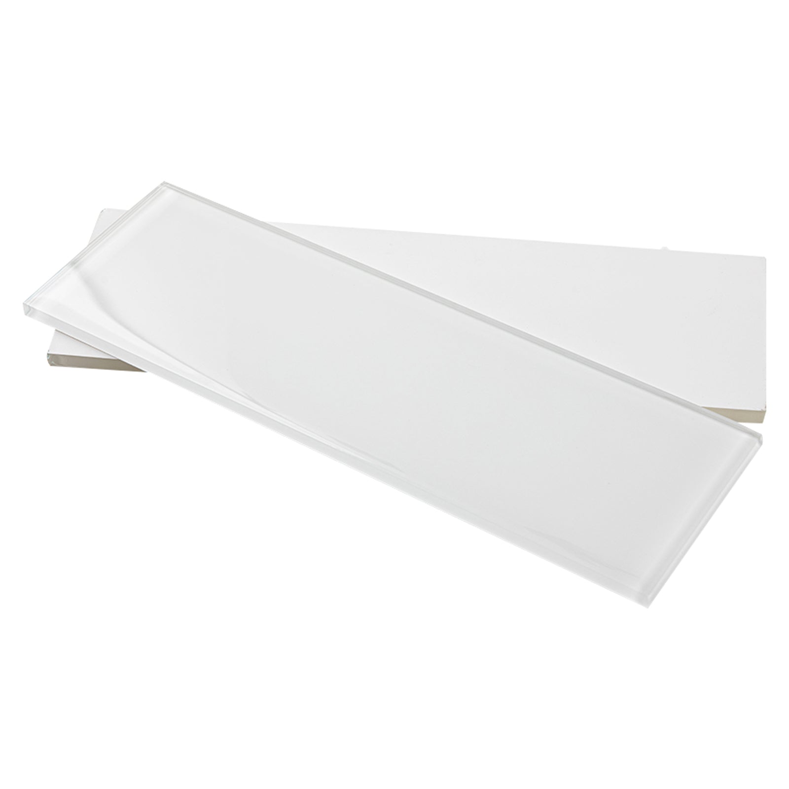 Glass Subway Tiles, 4*12 inch, White, Pack of 12 Pcs, GS14