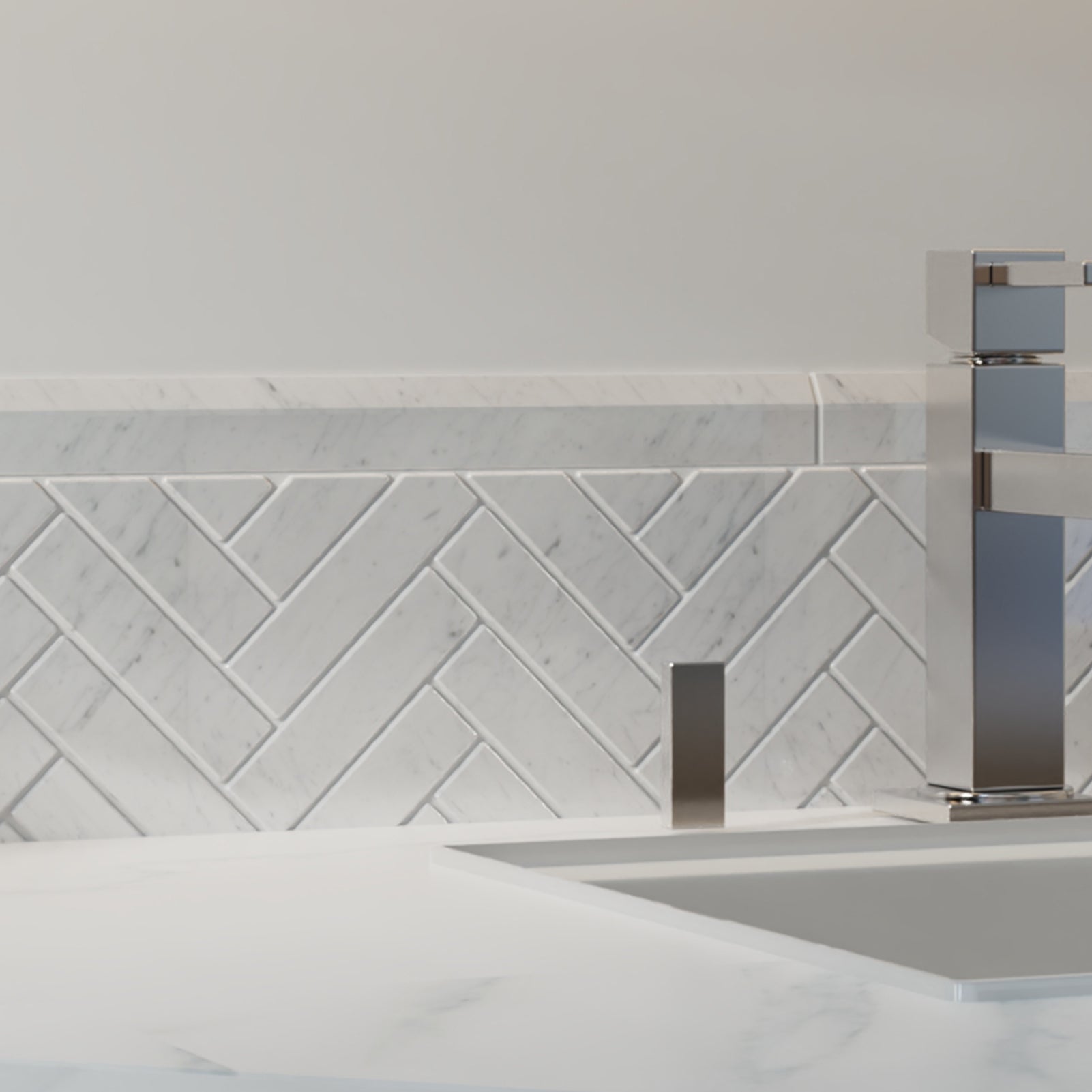 Carrara Marble Pencil Trim Molding, 3/8 x 12 inch polished(10-Pack)