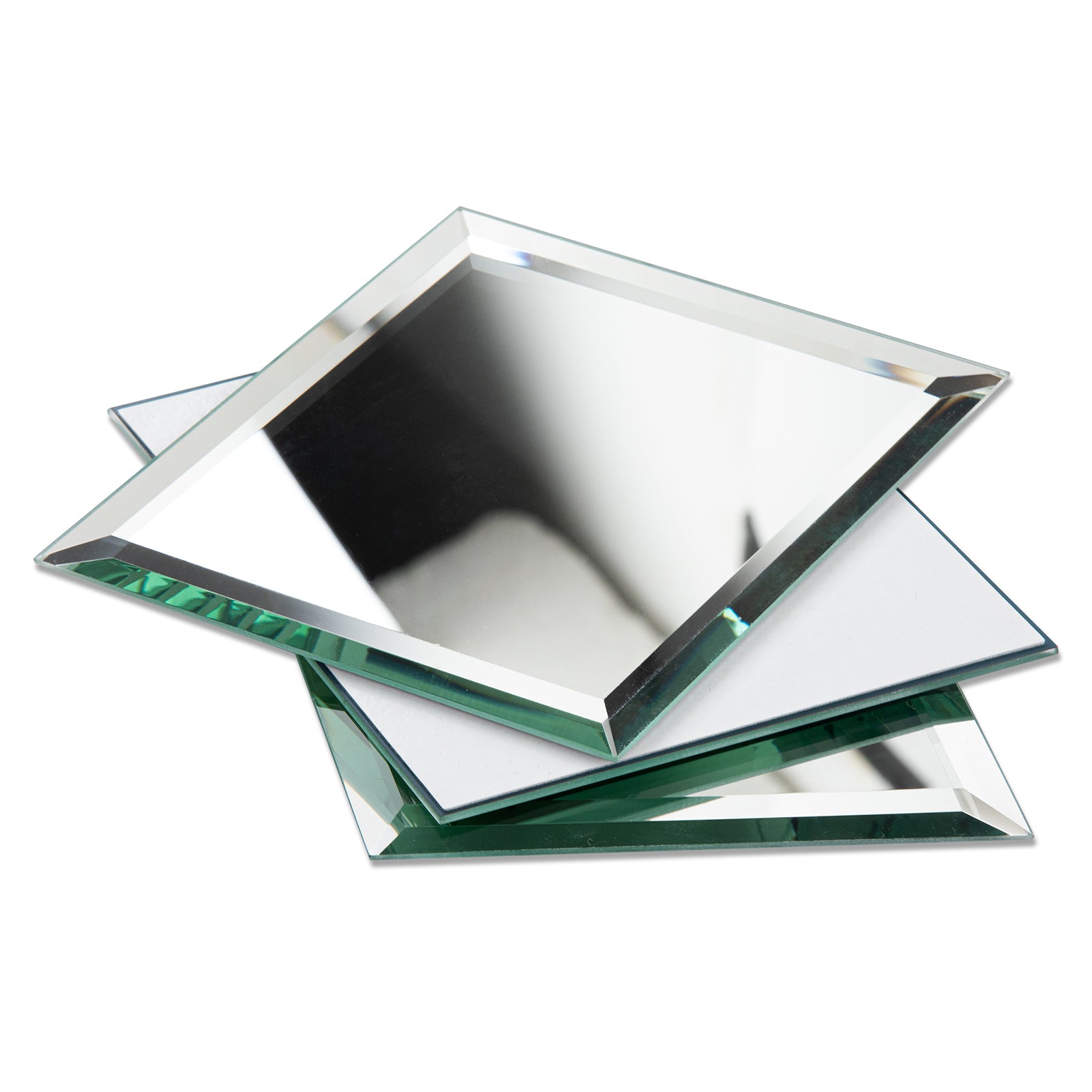 Mirror Backsplash Glass Tiles, Peel And Stick, Silver, Diamond, 6*8 inch, Beveled Edge, MT49
