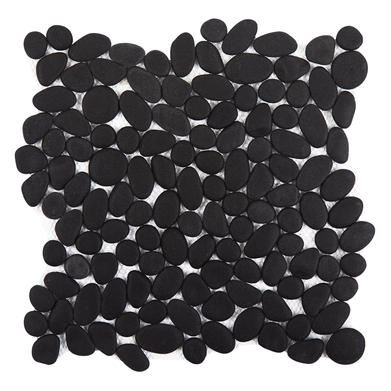 Pebble Tile for Shower Floor, Black, Honed, 5 Sheet, PB1