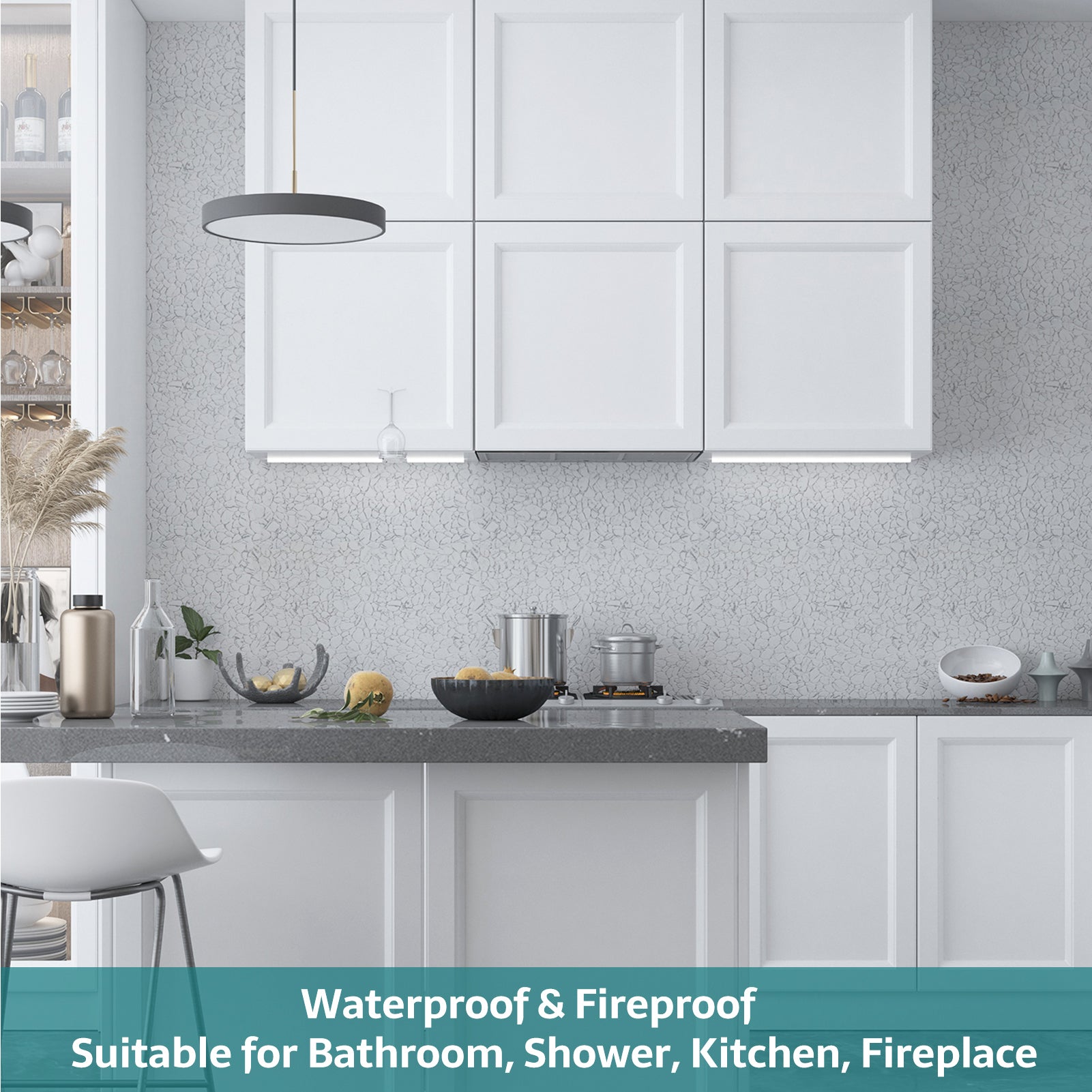 Pebble Tile for Shower Floor, White Marble Look, Honed, 10 Sheet, PB7
