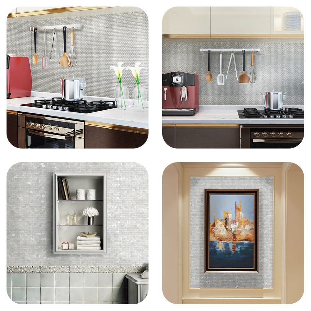 Mother of Pearl Shell Subway Mosaic Tile (White, 10-Pack)