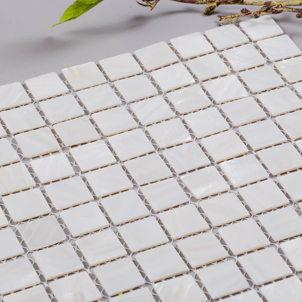 Mother of Pearl Shell Square Mosaic Tile (Super White, 10-Pack)