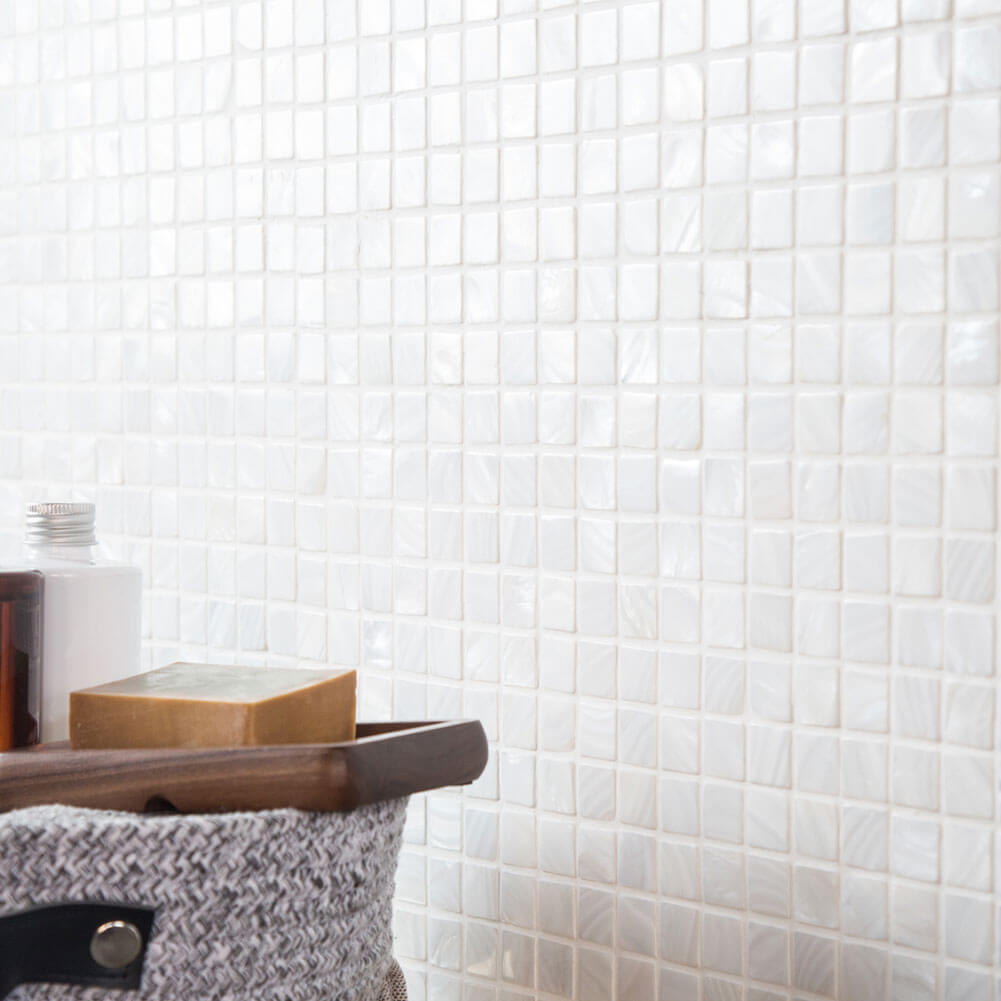 Mother of Pearl Shell Square Mosaic Tile (Super White, 10-Pack)