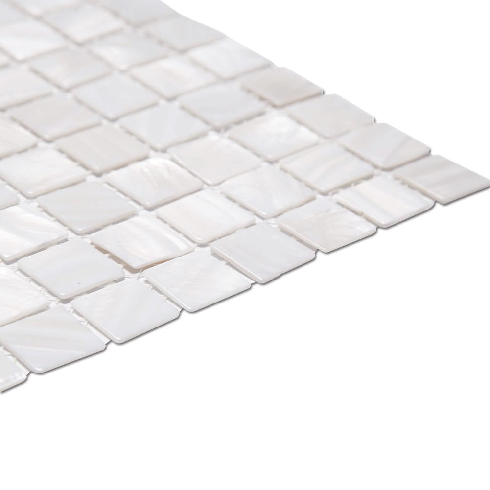 Mother of Pearl Shell Square Mosaic Tile (Super White, 10-Pack)