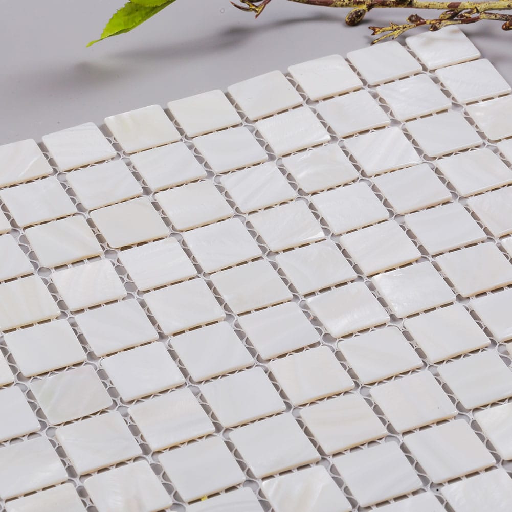 Mother of Pearl Shell Square Mosaic Tile (Super White, 10-Pack)