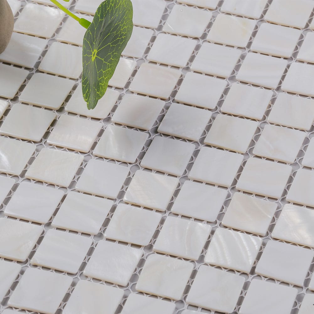 Mother of Pearl Shell Square Mosaic Tile (Super White, 10-Pack)