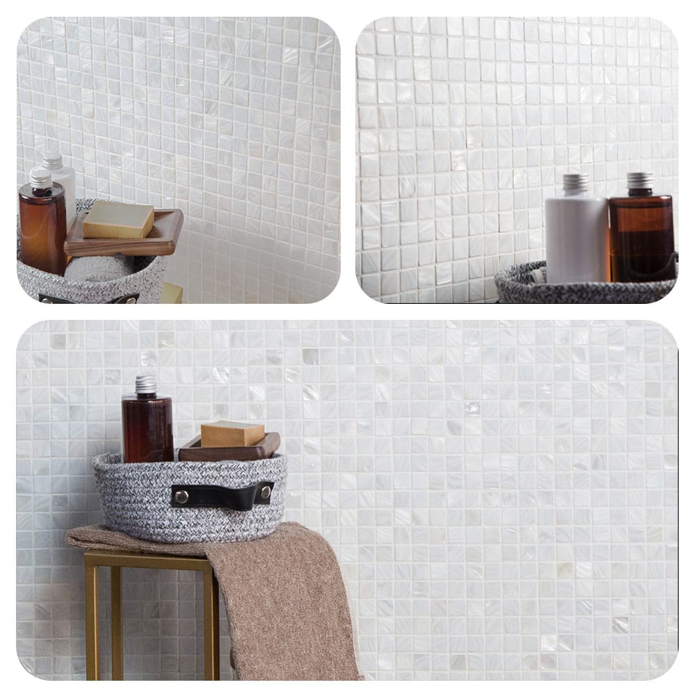 Mother of Pearl Shell Square Mosaic Tile (Super White, 10-Pack)