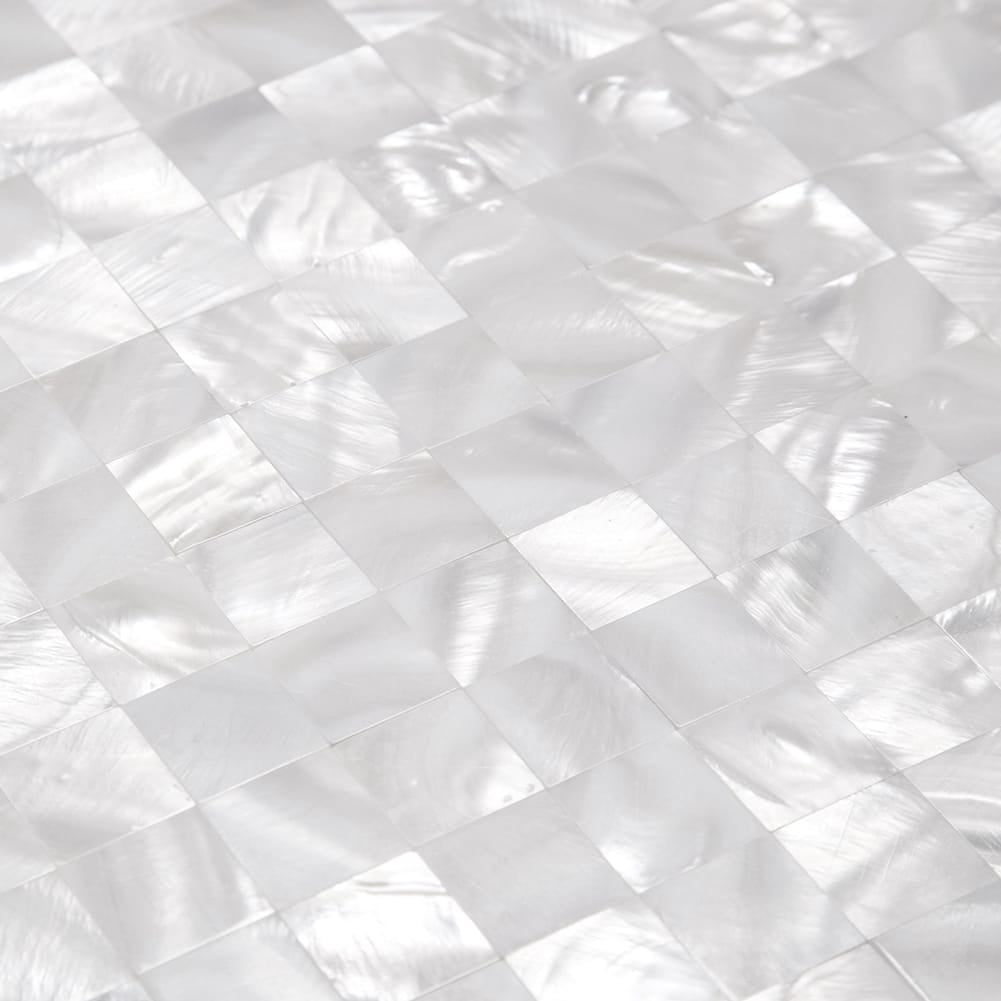 Mother of Pearl Shell Square Mosaic Tile Seamless (Super White, 10-Pack)