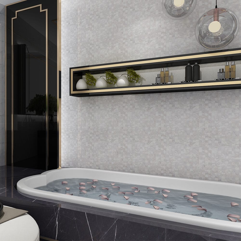 Mother of Pearl Shell Square Mosaic Tile Seamless (Super White, 10-Pack)