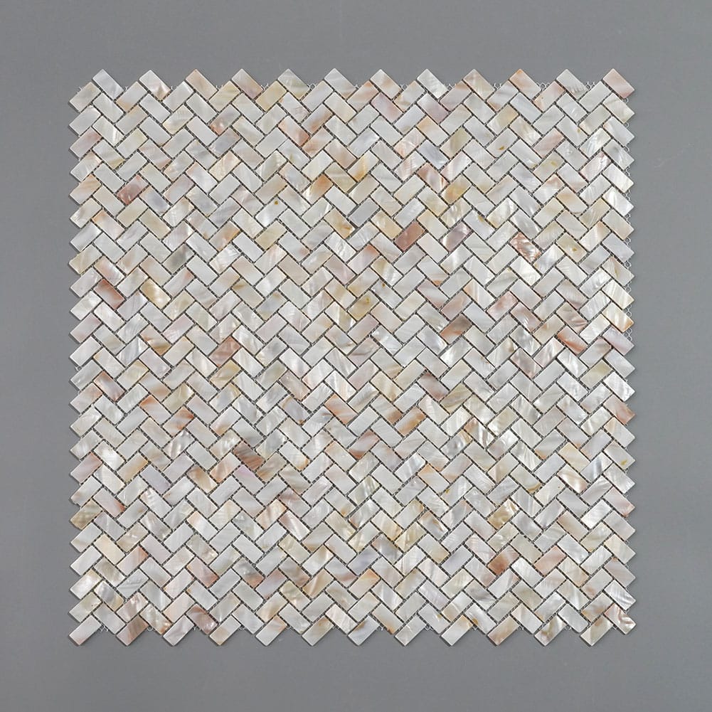 Mother of Pearl Shell Herringbone Mosaic Tile (Colorful, 10-Pack)