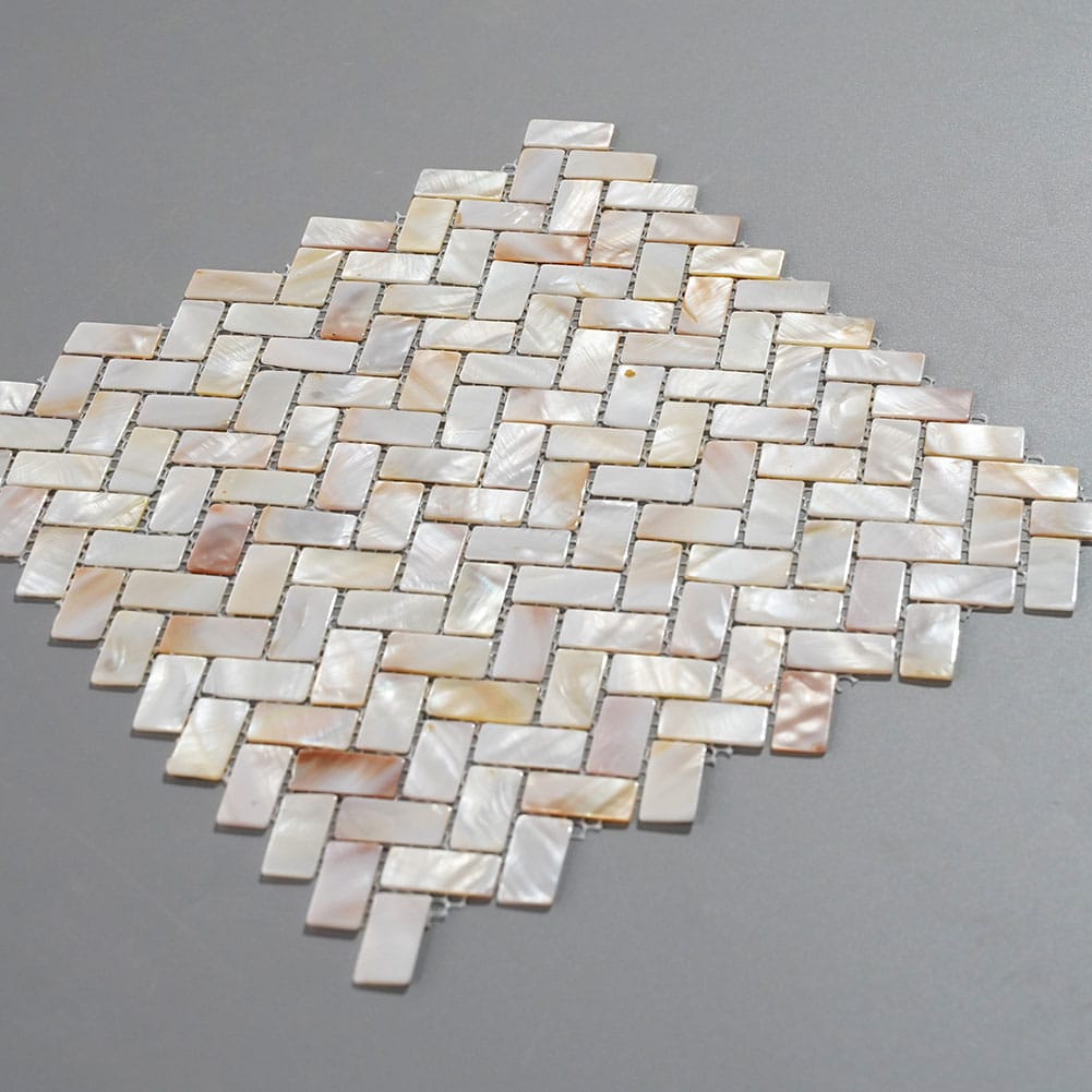 Mother of Pearl Shell Herringbone Mosaic Tile (Colorful, 10-Pack)
