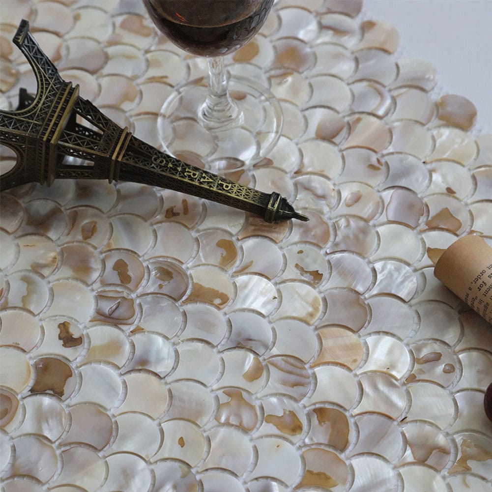 Mother of Pearl Shell Fish-Scale Mosaic Tile (Colorful, 10-Pack)