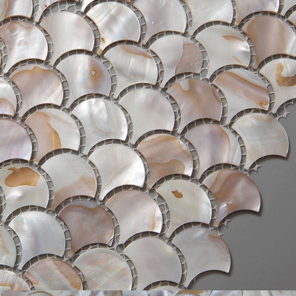 Mother of Pearl Shell Fish-Scale Mosaic Tile (Colorful, 10-Pack)