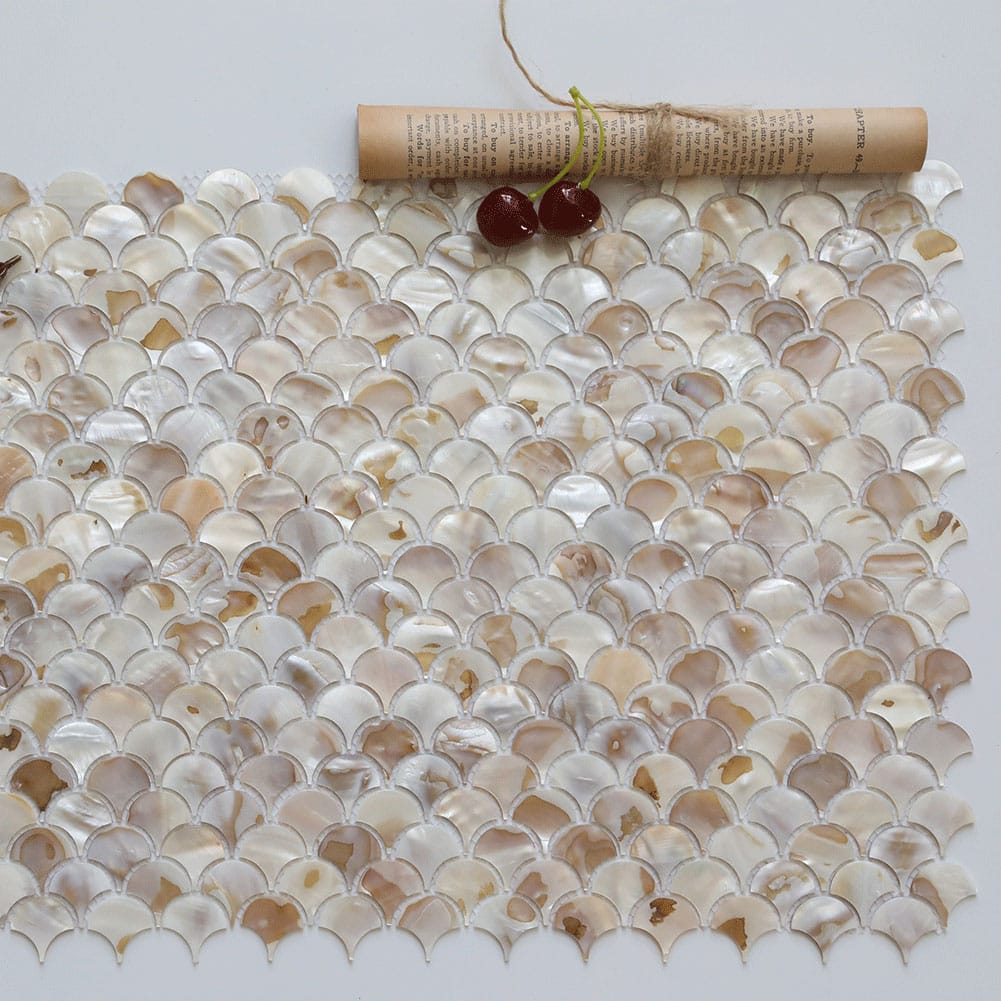 Mother of Pearl Shell Fish-Scale Mosaic Tile (Colorful, 10-Pack)