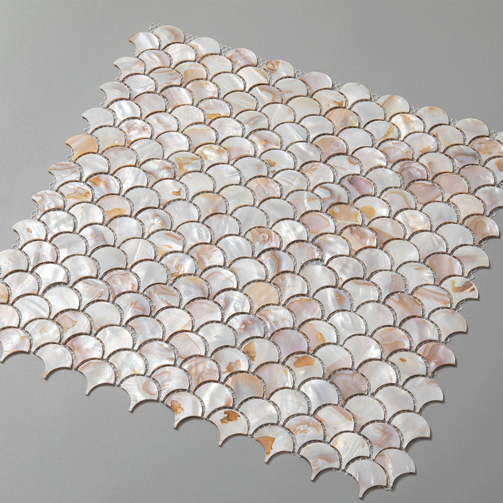 Mother of Pearl Shell Fish-Scale Mosaic Tile (Colorful, 10-Pack)