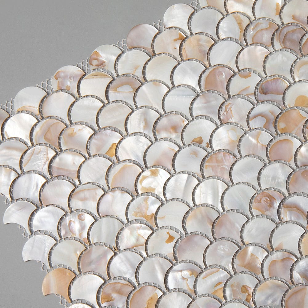 Mother of Pearl Shell Fish-Scale Mosaic Tile (Colorful, 10-Pack)