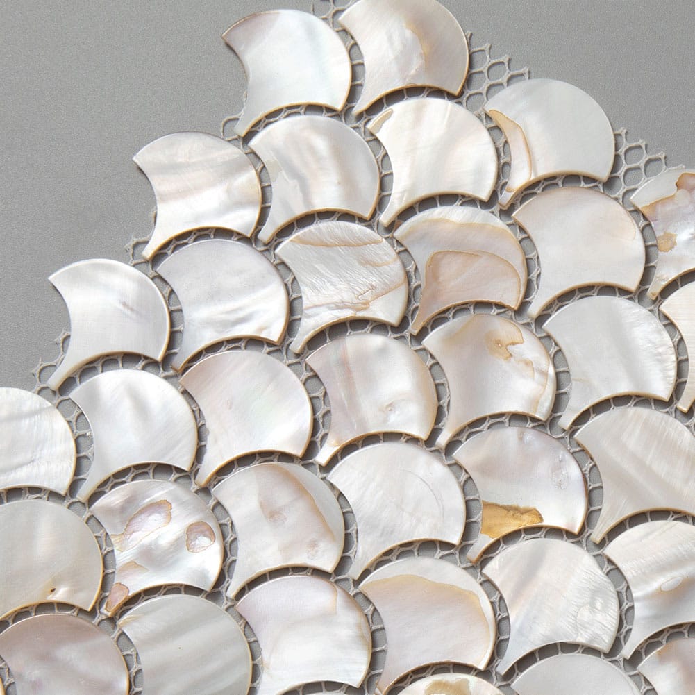 Mother of Pearl Shell Fish-Scale Mosaic Tile (Colorful, 10-Pack)