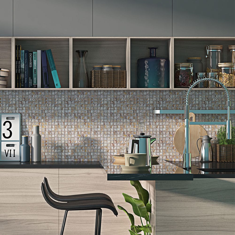 Mother of Pearl Shell Square Mosaic Tile (Colorful, 10-Pack)