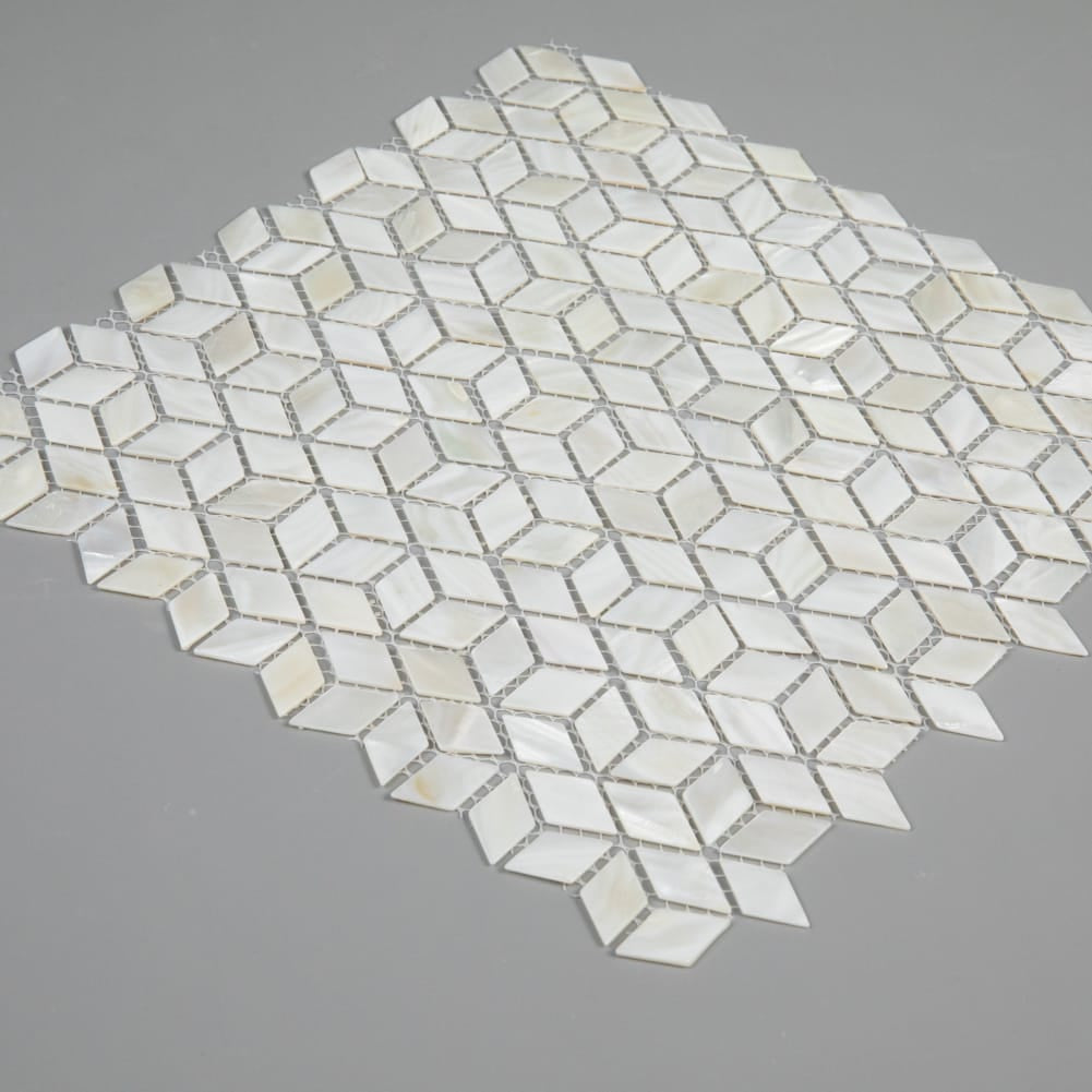 Mother of Pearl Shell Diamond Mosaic Tile (Super White, 10-Pack)