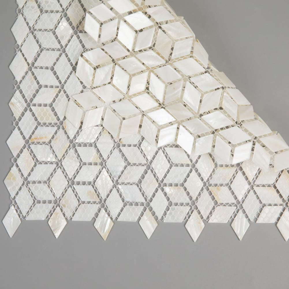 Mother of Pearl Shell Diamond Mosaic Tile (Super White, 10-Pack)