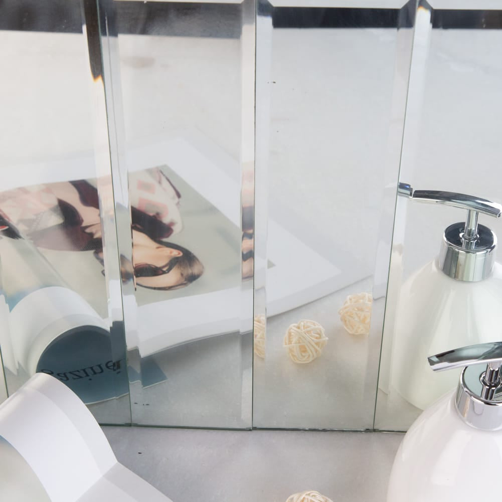 Mirror Glass Subway Tile with Beveled Edge, 3*12 inch, Silver, BL0004