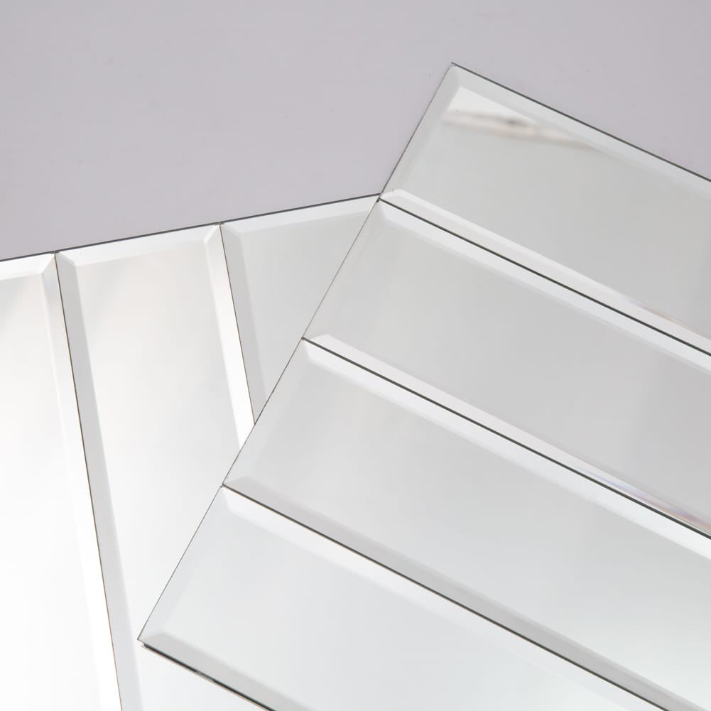 Mirror Glass Subway Tile with Beveled Edge, 3*12 inch, Silver, BL0004