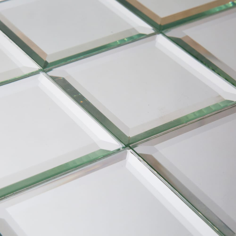 Mirror Glass Tile, Silver Square with Beveled Edge, 3*3 inch, BL0005