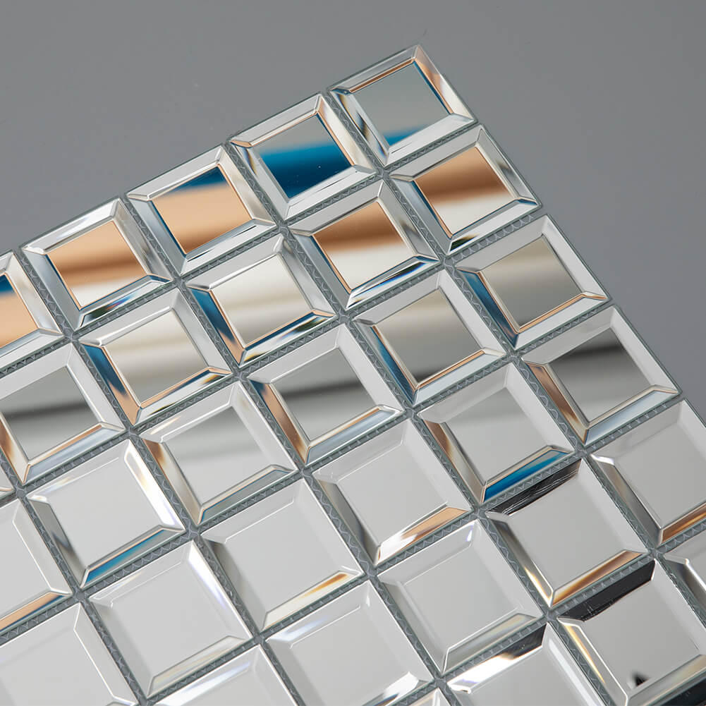 Crystal Mirror Glass Mosaic Tile 2" Diamond Mosaic Tile 12x12 Inch (5-Pack)