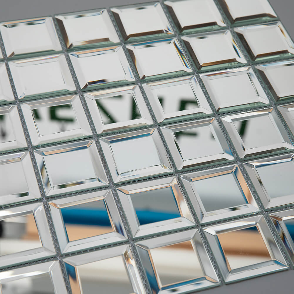 13 Edges Clear Mirror Mosaic Tiles Beveled Crystal Diamond Shining Gla — My  Building Shop