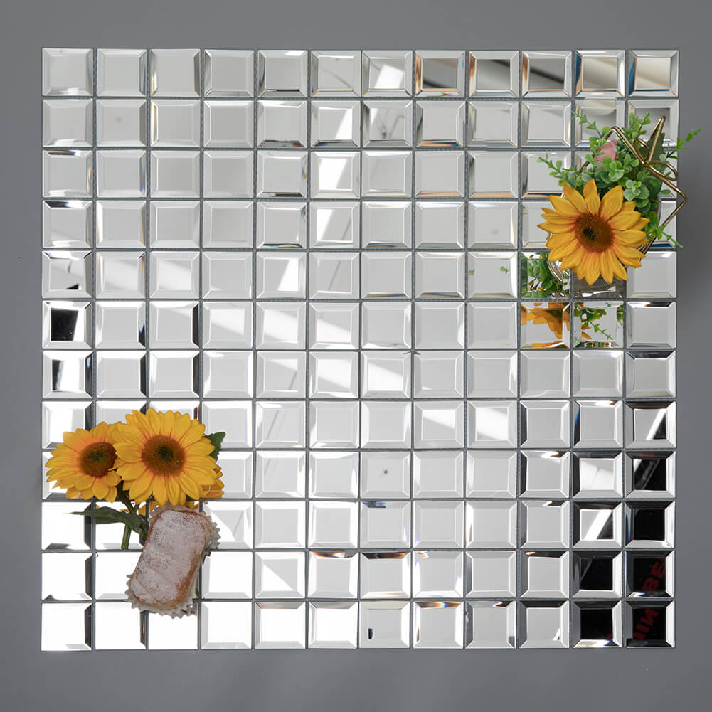 Crystal Mirror Glass Mosaic Tile 2" Diamond Mosaic Tile 12x12 Inch (5-Pack)