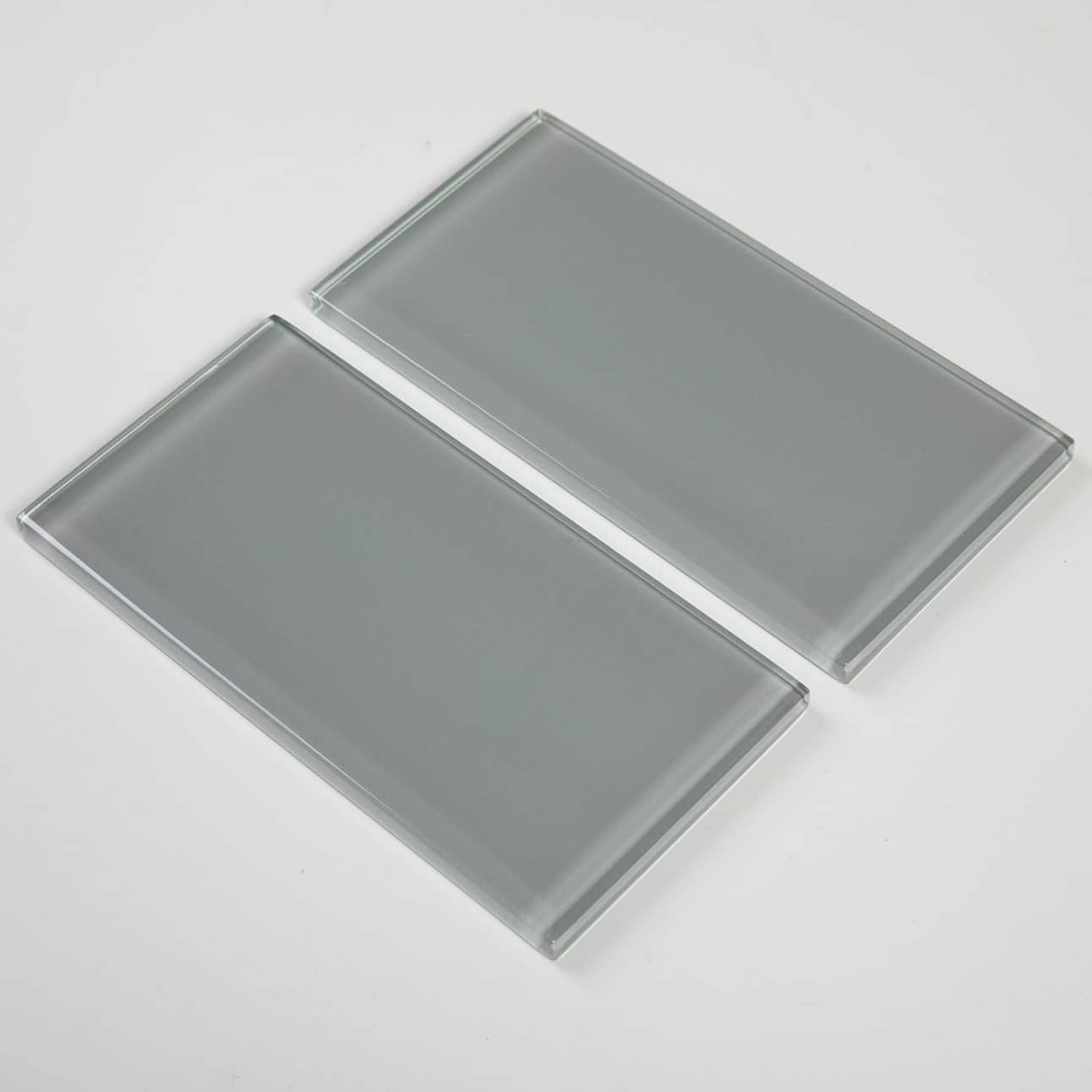 Ture Grey Glass Subway Tile 3 x 6 Inch (40-Pack, 5 Sq.Ft)