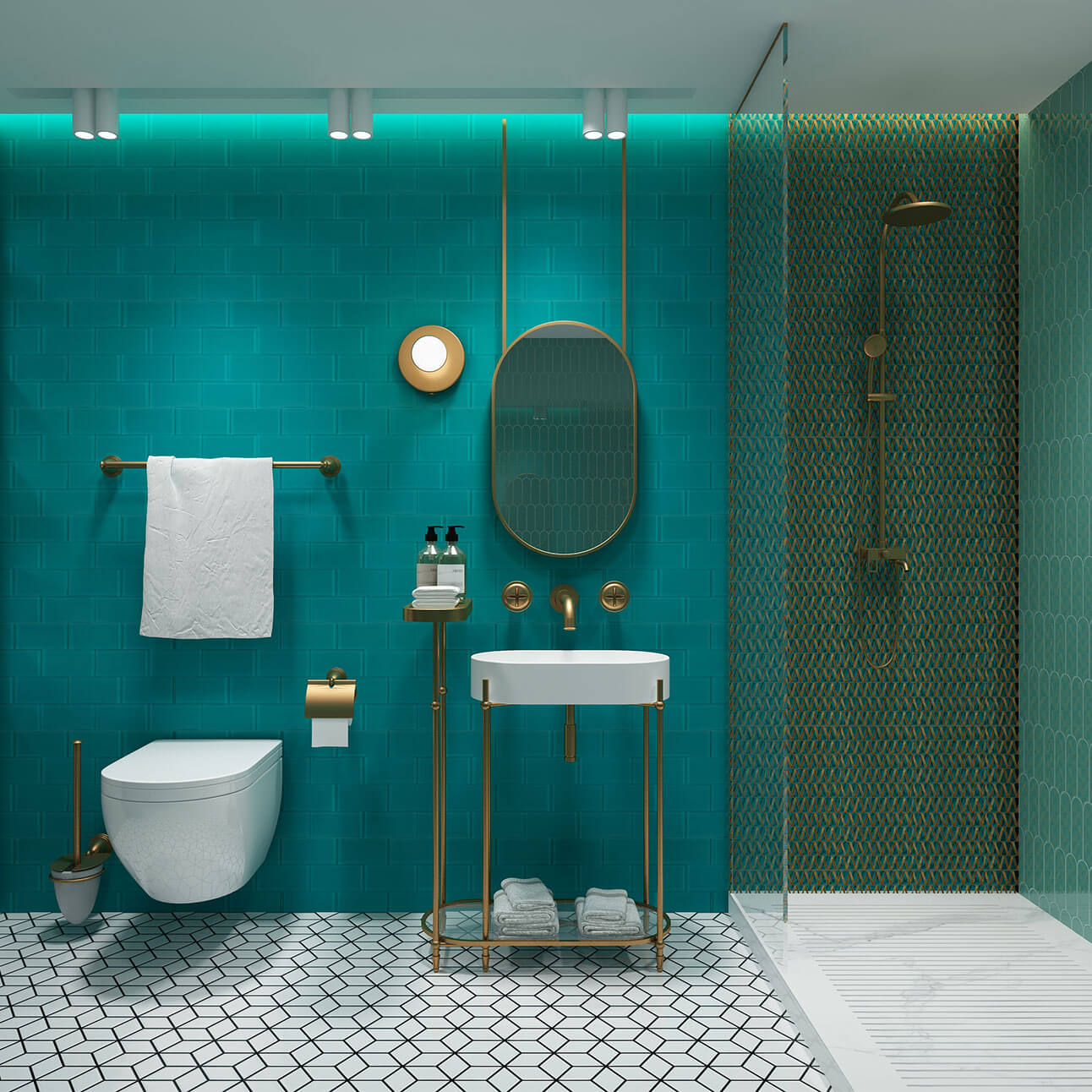 Dark Teal Glass Subway Tile 3 x 6 Inch (40-Pack, 5 Sq.Ft)