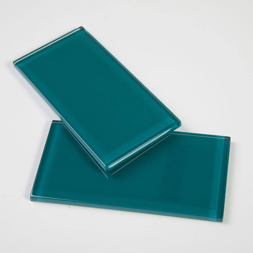 Dark Teal Glass Subway Tile 3 x 6 Inch (40-Pack, 5 Sq.Ft)