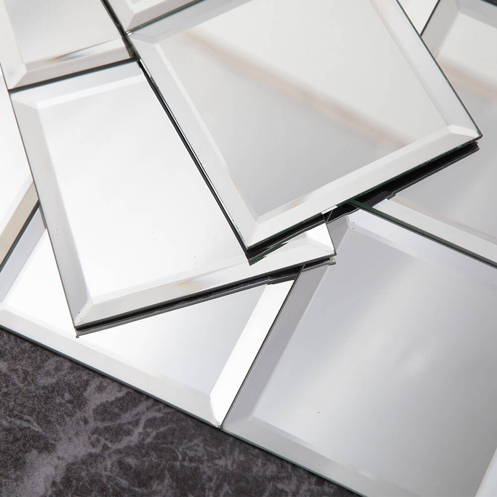 Silver Mirror Glass Tile, Square with Beveled Edge, 4*4 inch, DM0028S