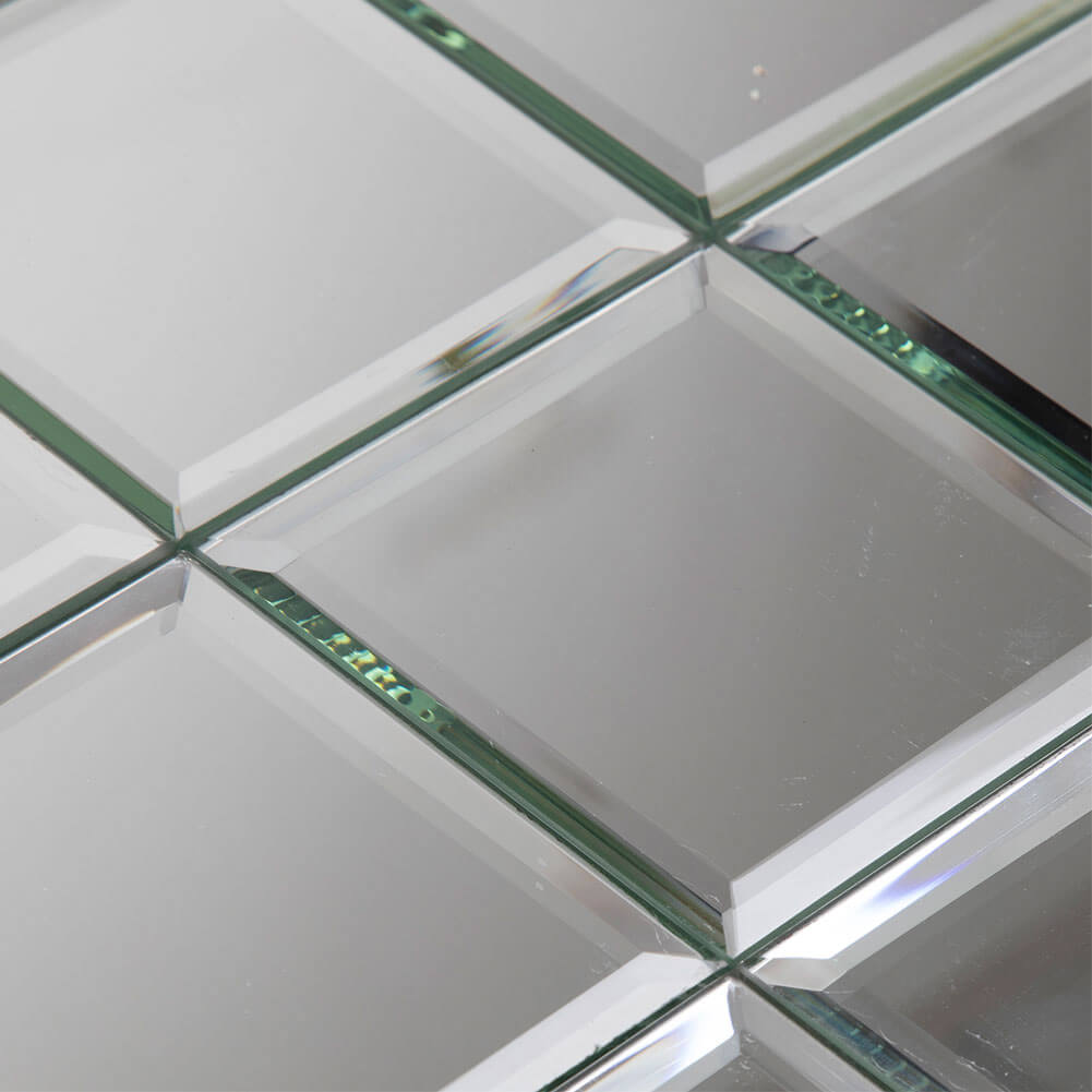 Silver Mirror Glass Tile, Square with Beveled Edge, 4*4 inch, DM0028S