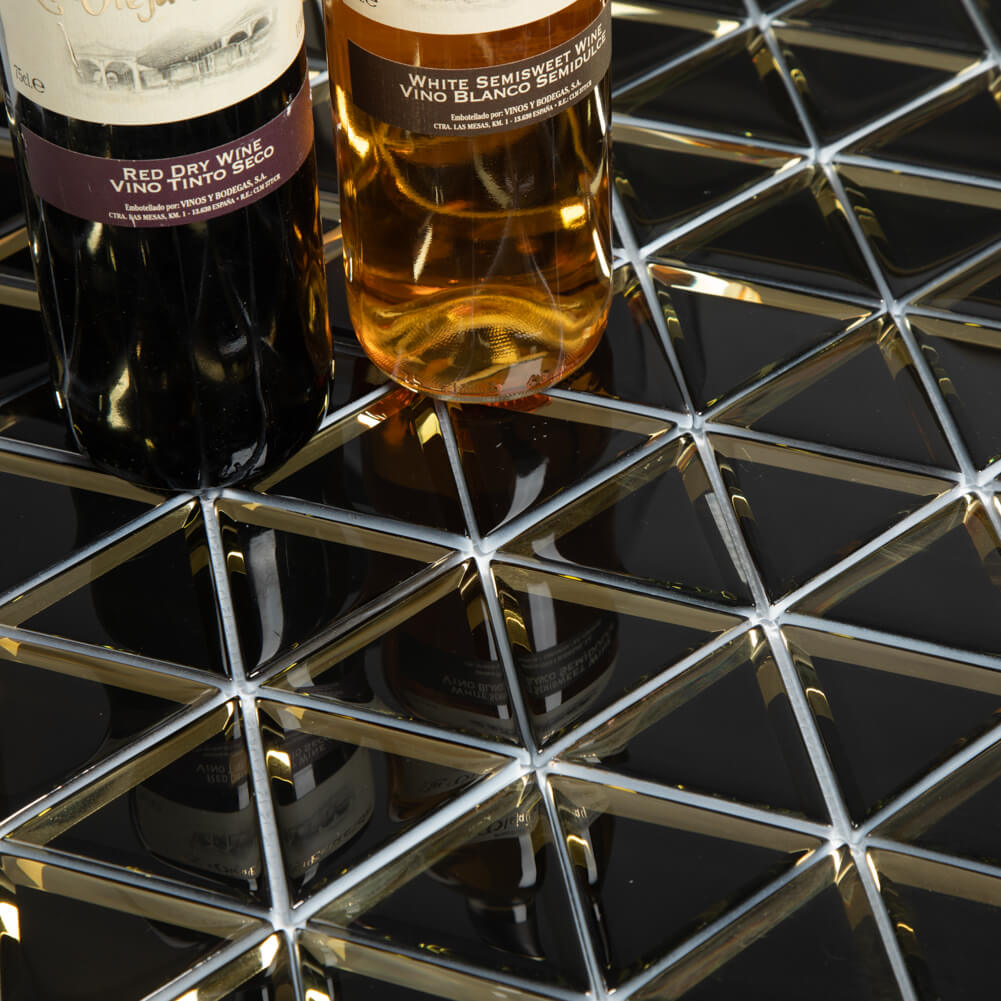 Triangle 3" Mirror Glass Mosaic Tile with Beveled Edge 5 Sheets/Box Gold (4.3 sq.ft.)