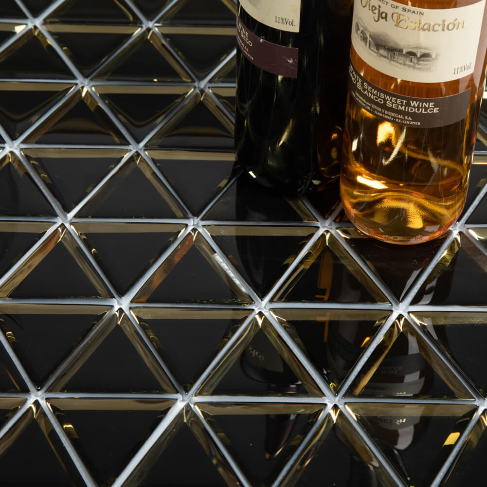 Triangle 3" Mirror Glass Mosaic Tile with Beveled Edge 5 Sheets/Box Gold (4.3 sq.ft.)