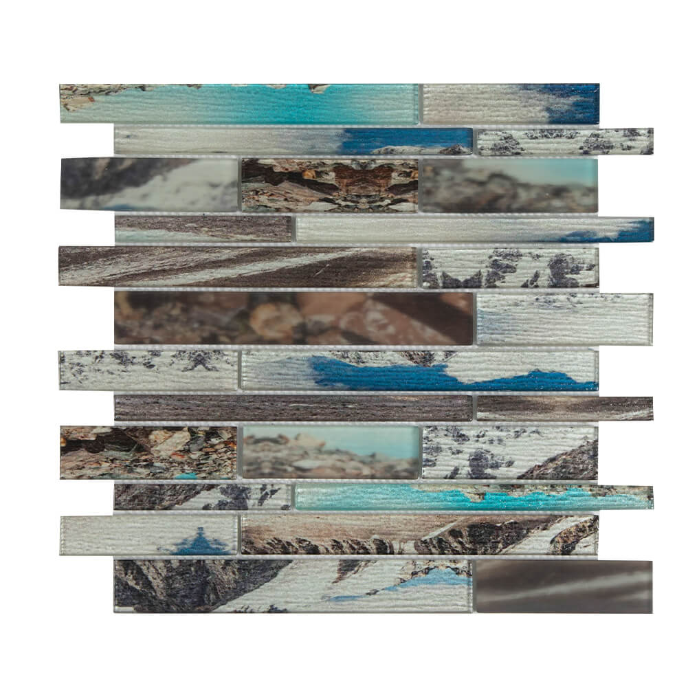 Natural Scenery 12 x 12 Inch Glass Subway Tile  (5 Pcs/Box, 5 sq.ft.)
