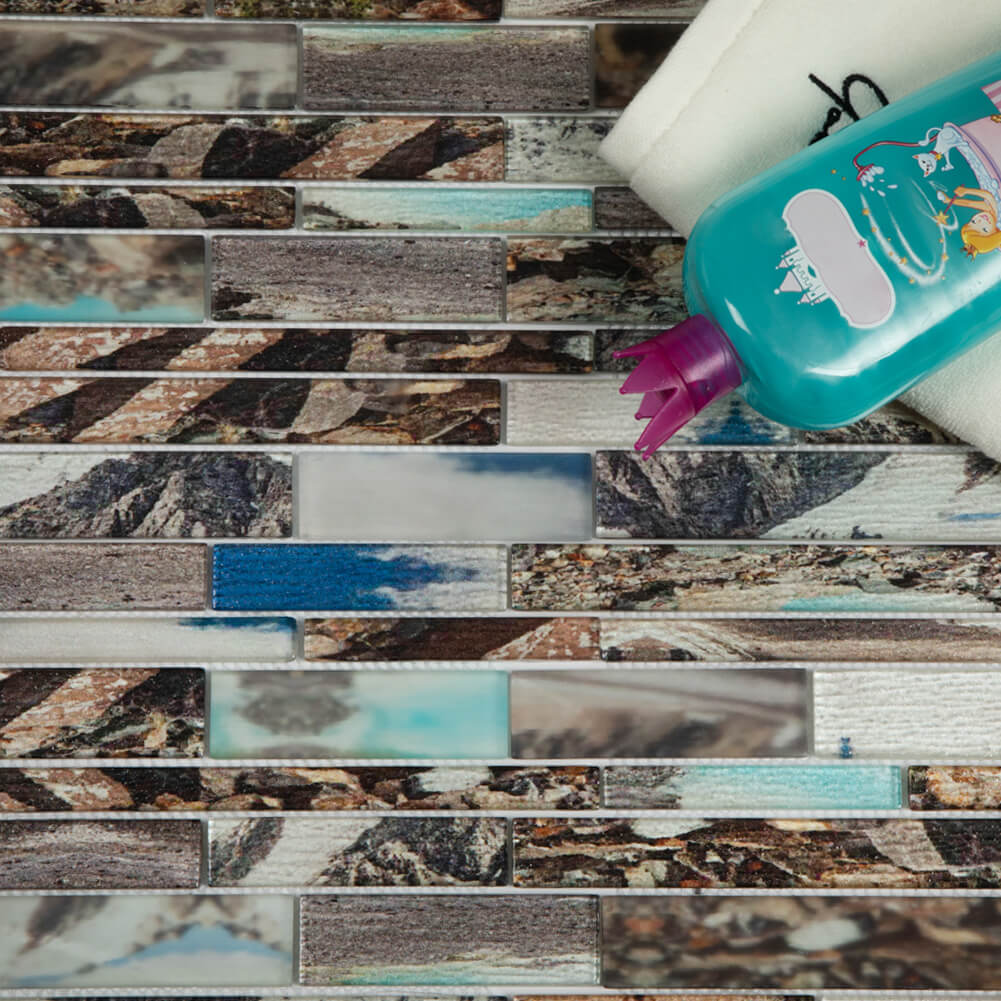 Natural Scenery 12 x 12 Inch Glass Subway Tile  (5 Pcs/Box, 5 sq.ft.)