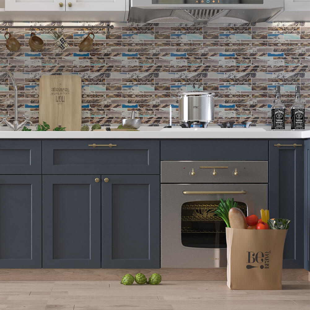 Natural Scenery 12 x 12 Inch Glass Subway Tile  (5 Pcs/Box, 5 sq.ft.)